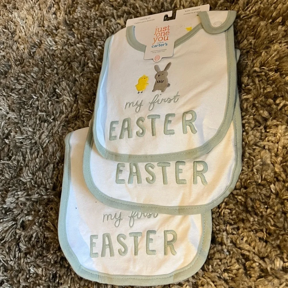 NWT Just for you by Carter’s My First‎ Easter bib set
